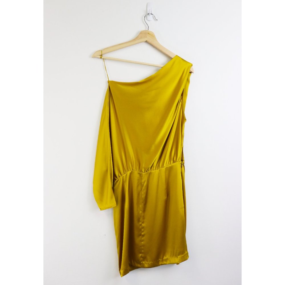 NEW Michelle Mason One Sleeve Draped Mini Dress 6 - Picture 4 of 11